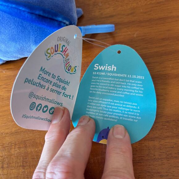 Squishmallows Keychain Swish Shark NWT - Picture 4 of 6